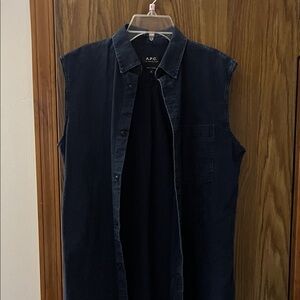 A.P.C. Dark Blue Sleeveless Shirt